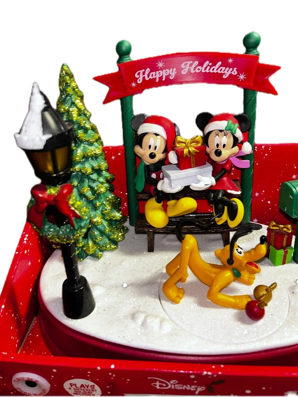 Disney ~ Mickey & Minnie Mouse Christmas Animated/Musical Mail Box Scene ~ New
